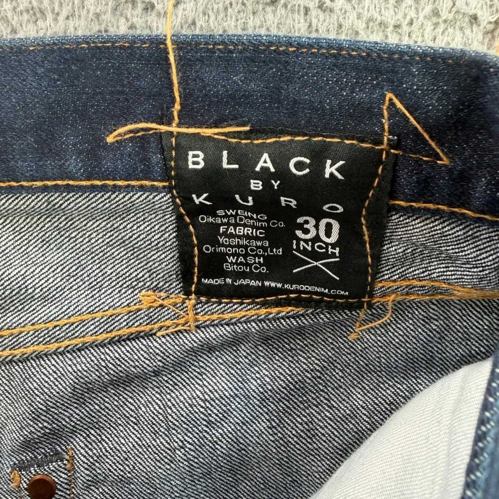 Kuro Jeans Men 30 Dark Indigo Selvedge Denim Slim Straight Made in Japan 10181